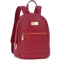 Catwalk Collection Handbags Women's Fern Large Leather Anti Theft Backpack in Red