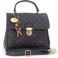 Catwalk Collection Handbags Women's Hayley Quilted Leather Handbag With Detachable Crossbody Strap in Black | Size: Medium