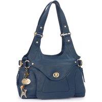 Catwalk Collection Handbags Women's Roxanna Leather Shoulder Bag in Blue | Size: Medium