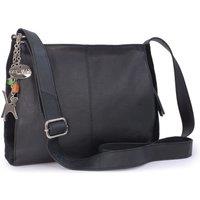 Catwalk Collection Handbags Women's Charlotte Medium Leather Cross Body Bag in Black