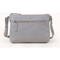 Assots London Women's 'BECKY' Pebble Grain Real Leather Crossbody Bag in Mid Grey