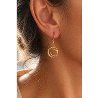 Otis Jaxon London Women's Tapered Round Eclipse Sterling Drop Earrings in Gold