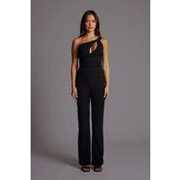 Vesper Women's One Shoulder Wide Leg Jumpsuit in Black | Size: 12