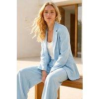 Roman Women's Lightweight Relaxed Blazer in Light Blue | Size: 12