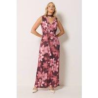Long Tall Sally Women's Tall Floral Scarf Detail Maxi Dress in Pink | Size: 10