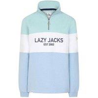 Lazy Jacks Women's Quarter Zip Sweatshirt in Light Blue | Size: 20