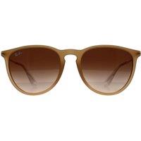 Ray-Ban Women's Round Polished Rubber Beige Gradient Brown RB4171 Erika