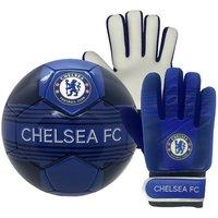 Chelsea FC Boy's Kids Size 4 Football & Goalkeeper Gloves in Royal | Size: 10-14 Years