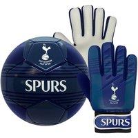 Tottenham Hotspur FC Boy's Kids Size 4 Football & Goalkeeper Gloves in Navy | Size: 10-14 Years
