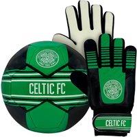 Celtic FC Boy's Kids Size 4 Football & Goalkeeper Gloves in Green | Size: 10-14 Years
