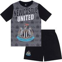 Newcastle United FC Boy's Kids Short Pyjama Set in Black | Size: 8-9 Years