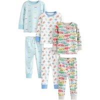 Cath Kidston Boy's Snuggle Cars Cotton Pyjama Set (Pack of 3) | Size: 18-24 m