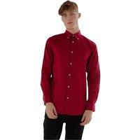TopLook London Men's Mens Smart-Casual Shirt Cotton Regular Fit Semi-Formal Shirt in Red | Size: Small