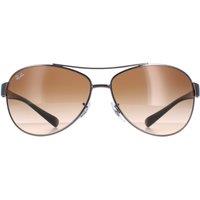 Ray-Ban Men's Aviator Gunmetal Brown Gradient Sunglasses in Grey