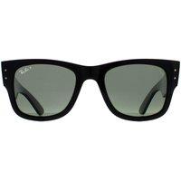 Ray-Ban Men's Square Polished Black Green Polarized RB0840S Mega Wayfarer