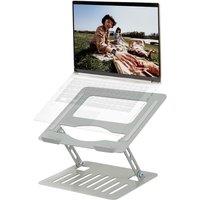 Living and Home Foldable Aluminium Laptop Stand with Dual Axis Design in Silver