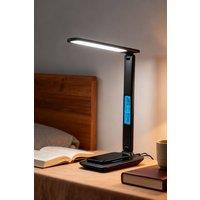 Living and Home Dimmable LED Desk Lamp with Wireless Charger in Black