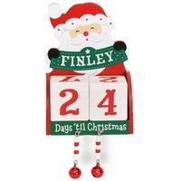 History & Heraldry Pre-personalised Wood Advent Block Calendar - Over 80 Titles - Finley in Red