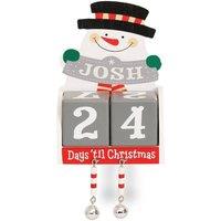 History & Heraldry Pre-personalised Wood Advent Block Calendar - Over 80 Titles - Josh in Grey