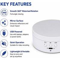 netfurniture 360 Rotating Display Stand Mirror Surface Turntable in White