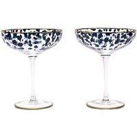 Frida Set of 2 Leopard Print Cocktail Glasses in Clear