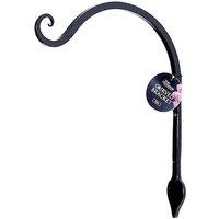 Tom Chambers Hanging Curved Garden Basket Bracket Leaf - 23cm in Black