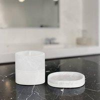 Showerdrape Bianco White Bathroom Accessory Set - Soap Dish & Toothbrush Holder
