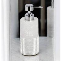 Showerdrape Bianco Frost Onyx White Striped Liquid Soap Dispenser