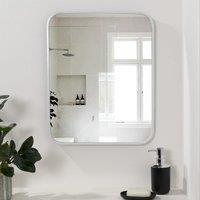 OHS Bathroom Mirror Metal Framed Vanity Wall Mounted Home Dcor in White