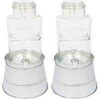 Rink Drink Glass Drinks Dispensers with Tap & Bucket Stand - 6.5L - 2pk in Silver