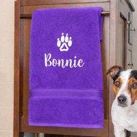 Duncan Stewart Personalised Dog Towel in Purple