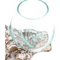 Serenityy Molten Glass on Whitewash Wood - Small Decorative Bowl in White