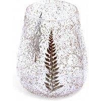Serenityy Natural Floral Glass Large Bowl Candle Holder Pino 15x12cm in Brown | Size: 15x12 cm