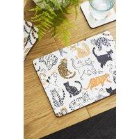 Ulster Weavers 'Feline Friends' Animal Print Printed MDF Placemat (4 Pack) in Cream