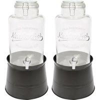 Rink Drink Glass Drinks Dispensers with Tap & Bucket Stand - 6.5L - 2pk in Black