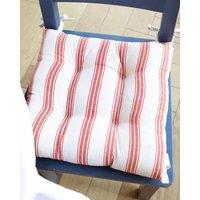 Dibor Set of 2 Traditional Red Striped Indoor Dining Chair Seat Pads L40cm x W40cm | Size: 40 cm x 40 cm