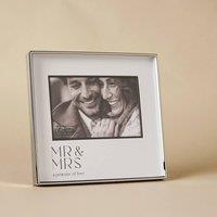 Amore by Juliana Wedding Gift Silver & Black Print Photo Frame Mr & Mrs 6 x 4