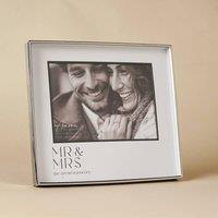 Amore by Juliana Wedding Gift Silver & Black Print Photo Frame Mr & Mrs 7 x 5