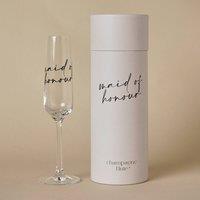 Amore by Juliana Wedding Gift Champagne Flute Black Words - Maid Of Honour in Clear
