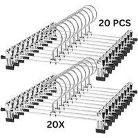 SPETLEK 20 PCS Metal Clip Hangers Stainless in Silver | Size: 0.6m2