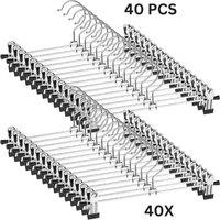 SPETLEK 40 PCS Metal Clip Hangers Stainless in Silver | Size: 0.6m2