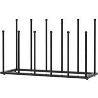 FLAVORA Two-Tier Steel Boot Rack Sturdy Shoe Stand in Black | Size: 500mm
