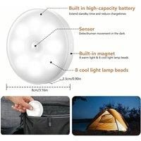 FLAVORA 4 Pack Wireless PIR Motion Sensor LED Night Light in White