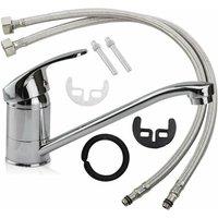 FLAVORA Mono Basin Mixer Tap Complete Set in Silver | Size: 180 cm width x 180 cm drop