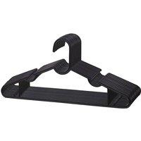 FLAVORA 25 Pack Plastic Clothes Hangers in Black | Size: 100 cm x 100 cm