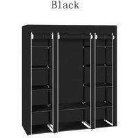 SPETLEK FABRIC CANVAS WARDROBE HANGING BLACK | Size: Large