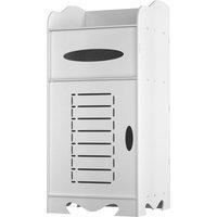 SPETLEK Floor Wood Storage Cabinet Bathroom Organizer in White