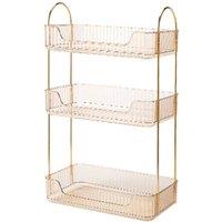 Kelvenix Cosmetic Makeup Storage Holder Shelf in Gold