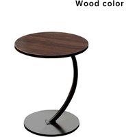 Kelvenix Wood Color C-Shaped Side Table Sofa Table in Brown | Size: 0.6m2