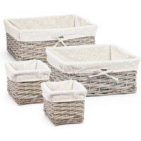 EONLION 4 x Gift Hamper Storage Baskets in Grey | Size: 500mm